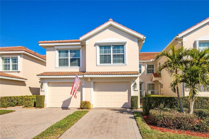 Welcome to the highly desirable Majestic Palms community in the heart of South Fort Myers! This centrally located neighborhood offers unbeatable convenience—just minutes to Sanibel and Captiva Islands or Fort Myers Beach for relaxing beach days, approximately 30 minutes to Southwest Florida International Airport, and surrounded by great restaurants, shopping, and a wide variety of grocery options.

Unit #1905 is a lovely 2 bedroom + den/office or 3 bedroom with vaulted ceilings and an attached single car garage. The spacious kitchen and separate dining area is perfect for entertaining family and friends and serves as the heart of the home. The living area is spacious, light and bright and overlooks the large screened lake view lanai. The property is fully protected by a combination of touch button and interior controled shutters, and is wired for a monitored security system.

Enjoy resort-style living with a thermally heated and cooled community pool and spa and   gas grills.
The HOA maintains strong reserves, adding confidence and long-term value for homeowners. Majestic Palms was freshly painted, has new roofs (2024) is fully insured and suffered NO DAMAGE from recent storms.

This is your opportunity to enjoy the best of Fort Myers living in a welcoming neighborhood close to everything Southwest Florida has to offer.