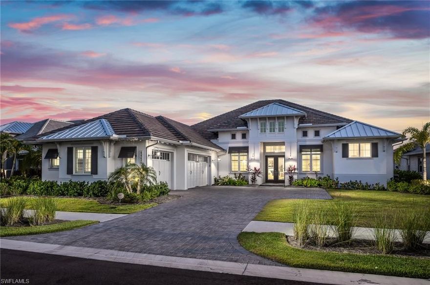 An exquisite blend of sophistication and serenity nestled in the coveted Isles of Collier Preserve awaits. Spanning an impressive 3644 square feet of living space and over 1,043 square feet of covered outdoor living, this home by Stock Development captures breathtaking sunset views over a tranquil preserve. The four-bedroom sanctuary, built in 2023, features a private executive study and expansive open-concept living spaces (Marigold plan). The renowned Boutique Interiors team meticulously curated every detail, showcasing a refined interpretation of elevated coastal elegance.   Bespoke finishes and upscale enhancements abound, including: Custom Inspired Closets for streamlined organization. Storm Smart hurricane screens for effortless protection. 26kW whole-house generator with a 10-year warranty for uninterrupted comfort. Garage door insulation and mini-split for energy efficiency and year-round climate control. Kinetico whole-house water purification system with reverse osmosis. Fully integrated Vitex security and Bose audio systems, offering smart-home convenience. Premium LG OLED TVs for a truly immersive entertainment experience. Motorized shades and plantation shutters adorn the windows and doors offering privacy with ease.  Elegant wall coverings add texture and visual interest. The professionally landscaped exterior offers a resort-style oasis featuring a screened lanai and a sparkling pool—perfect for entertaining or peaceful relaxation.  Set within more than 2,400 acres of unspoiled beauty, The Isles of Collier Preserve is a gated enclave with over half the community devoted to lakes, preserves, and natural surroundings. Residents enjoy world-class amenities including The Isles Club, The Overlook Bar & Grill, tennis, pickleball, and bocce courts, eight miles of scenic walking and biking trails, kayak and paddleboard launches, and the Canine Cove dog park. Just minutes from downtown, white sand beaches, the Naples Botanical Garden, and the Bayshore Arts District, this extraordinary home presents a rare opportunity to experience luxury living immersed in nature, within one of Naples’ most prestigious and picturesque communities.