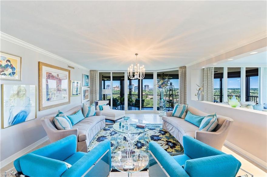 Private elevator entry welcomes you into this elegant and spacious 3,500 sq ft. end unit condo with sweeping views of the Gulf of Mexico.  With 3 large bedrooms plus an office/den - enjoy year-round living and working from home while providing a luxurious oasis for family and friends. A large kitchen, two dining areas and an expansive family room makes entertaining a dream. With 9 ft ceilings, custom millwork, Wolf and Sub Zero appliances plus 2 underground parking spaces and an air conditioned storage room, this condo lives like a single family home.  

Enjoy 5-star luxury living at the Montenero with a resort-style pool with lap lanes, 5 guest suites, 24 hour doorman, two social rooms, theatre room and fitness center. Leave your keys behind, as you are located directly on the berm with easy access to two private beach clubs with miles of white sandy beach, two beach restaurants, a community center with workout facilities and 18 Har-Tru tennis courts. The amenities and active lifestyle of Pelican Bay cannot be beat - indoor/outdoor living at its finest!