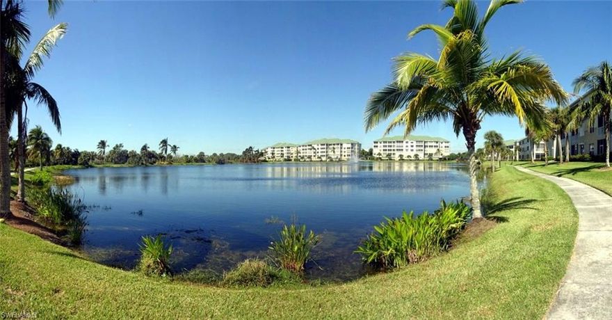BREATHTAKING VIEWS FROM THIS PRIVATE 2 BED/2 BATH TOP FLOOR "HAMPTON" OVERLOOKING THE LAKE AND PRESERVE AT SUTTON WALK!  THIS LOVELY CONDO FEATURES 2016 KITCHEN APPLIANCES, 2015 WASHER AND DRYER, 2015 NEWER CARPET, PLANTATION SHUTTERS IN MASTER, GUEST AND EAT IN KITCHEN, TILE IN KITCHEN, ENTRY AND BATHS, 10 FOOT CEILINGS, DECORATIVE MIRRORED DINING ROOM WALL, CROWN MOLDING, 2009 A/C W LINESET 16 SEER, 2016 HOT WATER HEATER, NO SEE UM SCREENS ON ALL WINDOWS AND LANAI, NEWER SUN SHADES ON LANAI, CUSTOM MADE WINDOW TREATMENTS, FRESHLY PAINTED AND SELLING FULLY FURNISHED WITH NEWER FURNITURE!  WALK TO YOUR PRIVATE SUTTON WALK POOL! "PAY" AS YOU "PLAY" GOLF!