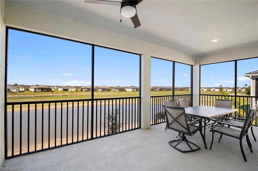 Webbs Reserve Bundled Golf Coach Home Available for Rent in Babcock Ranch. Welcome to Golfers Paradise in Southwest Florida !!! 
This stunning Top Floor Coach Home offers a 2 Car Garage / a 6-Seater Electric Golf Cart Available to Rent and a West Facing Lanai which is perfect for watching the Nightly Sunsets.

This spacious 2nd Floor Coach Home by Lennar features an open layout among the living room, dining room and kitchen. Guests love the bright & airy feel throughout the home and the ease of access to the oversized rear screened lanai, with beautiful views of the Sparkling Lake & Webbs Reserve Golf Course.  The primary suite is a true oasis, complete with a luxurious ensuite bathroom and a generous walk-in closet, while the additional two bedrooms provide plenty of space for the comfort of your guests. Relax in the spacious living area, or step out onto the private balcony to enjoy your morning coffee or take in a stunning Florida sunset.

Many describe the Webbs Reserve Golf Course as a Jack Nicklaus Design masterpiece, offering a challenging yet rewarded golfing experience. This course features strategically placed bunkers, contoured greens, and water hazards that test golfers of all skill levels. Each hole is thoughtfully crafted, with the opening par 4 easing players into the round, while the finishing par 5 demands precision and strategy. Whether you’re navigating the double fairways of the third hole or aiming for birdies on the shorter par 3s, Webb’s Reserve promises a memorable round in a stunning natural setting.

Staying in Webbs Reserve also grants you access to all of the Babcock Ranch Community Amenities, Shopping, Dining & Activities as well. Some of those Include: 2 Additional Community Pools, Gas Fire Pits & Grill Cubicles. Lit Tennis, Bocce ball, Basketball & Pickle ball courts. There are Miles of Hiking Trails, Nature Preserves and lots of Pet Friendly Open "Green Space" areas.

Everyone loves convenient access to the Neighborhood Publix Grocery Store, Waterfront Restaurant Dining options, Retail Shopping Stores, and so much more. There's even a STARBUCKS, MARSHALLS, ACE HARDWARE, ULTA, HOME GOODS, a Medical Center, Pet Supermarket, and so many more Businesses available right in the Babcock Ranch Community!