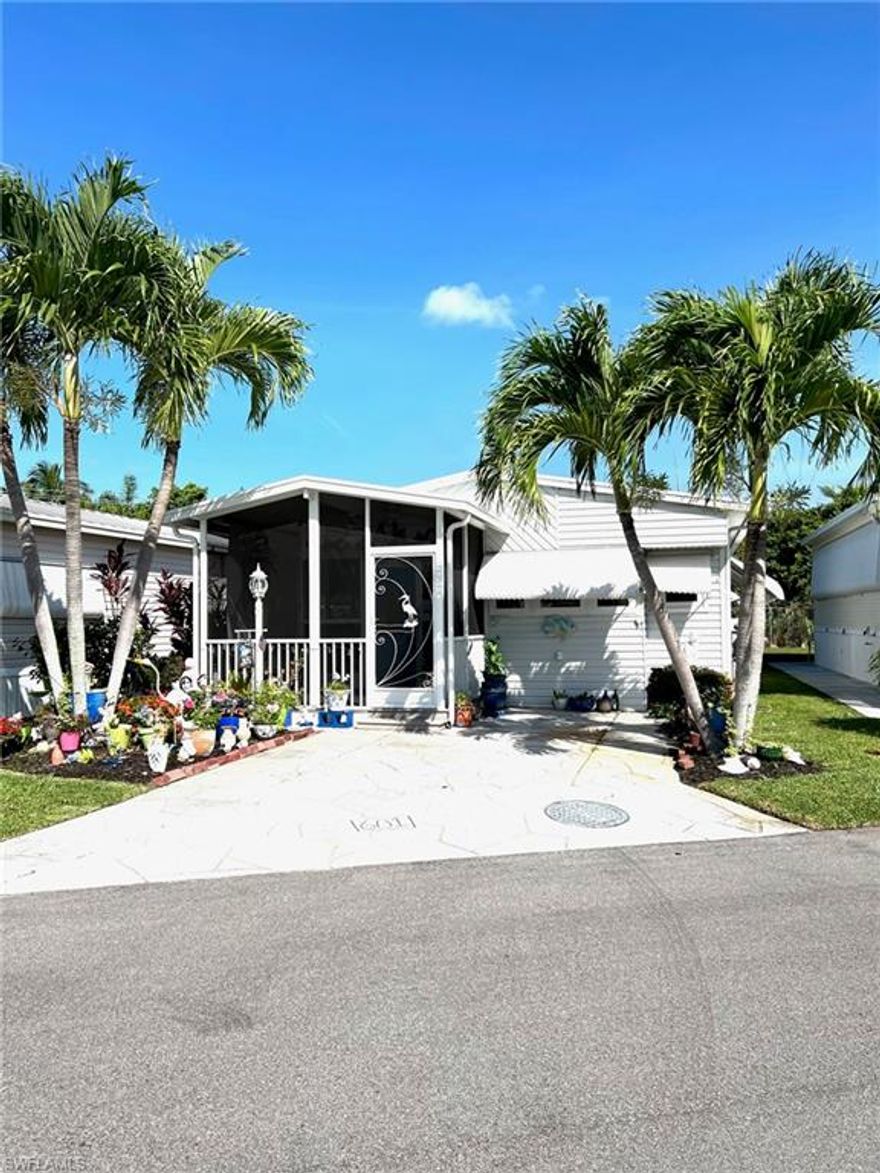 Don't look any further!!This location is your slice of heaven in this great 1 bedroom, 1 bath home in Palmetto Palms.  Bathroom has been updated with tile floors and a tile shower. This home has a beautiful back yard to enjoy all that nature has to offer.  Biking distance to Bunch Beach, shopping, restaurants and more. Palmetto Palms is a very active 55+ community where you will never run short of activities to enjoy. Don't miss out on your chance to enjoy Florida lifestyle in this very sought-after community!!