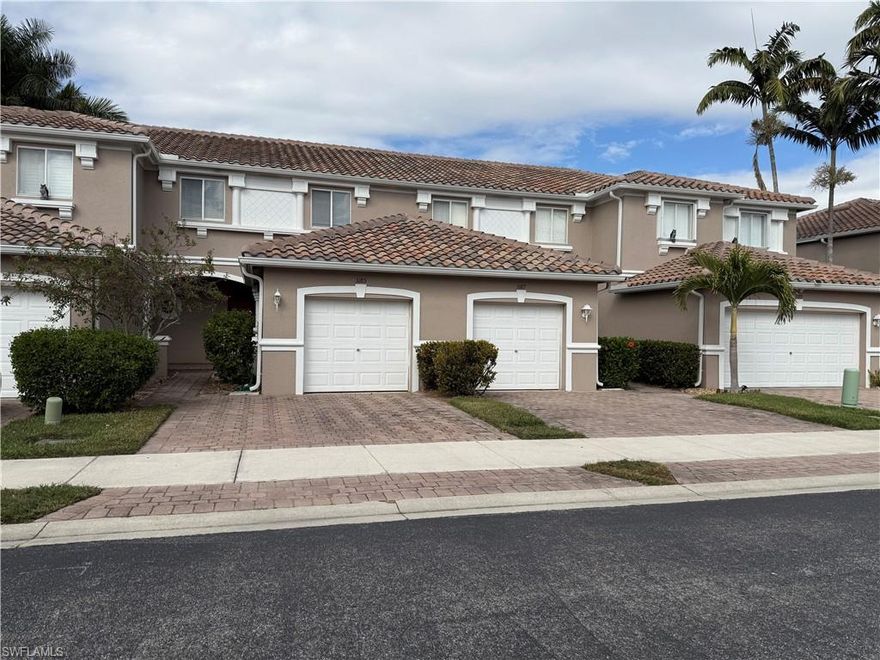 This inviting townhome in Colonnade at the Forum features a comfortable, well-proportioned layout and neutral finishes, creating an ideal blank canvas for a new owner to add their personal taste and style. Recent updates include a new roof (2024) and an A/C system replaced in 2016, offering added peace of mind. Three generously sized bedrooms and two-and-a-half baths provide flexibility for guests, work-from-home needs, or simply room to spread out. The spacious kitchen showcases rich walnut cabinetry, natural stone countertops, ample prep space, and a pantry for additional storage. A pass-through window to the dining area enhances flow and functionality, while wood-style flooring throughout the main living areas creates a cohesive, low-maintenance aesthetic. A powder room on the main level adds everyday convenience, and the screened lanai extends the living space outdoors—complete with an extra storage closet. Upstairs, the primary bedroom features a large walk-in closet, with additional storage thoughtfully tucked beneath the staircase, ideal for seasonal items or extra organization. Residents enjoy a resort-style lifestyle with access to a clubhouse, sparkling pool, fitness center, and inviting social spaces—all supported by low HOA fees. The prime Forum location places shopping, dining, and daily essentials just minutes away.
Well-designed, welcoming, and easy to live in, this townhome offers a smart, low-maintenance approach to Southwest Florida living.