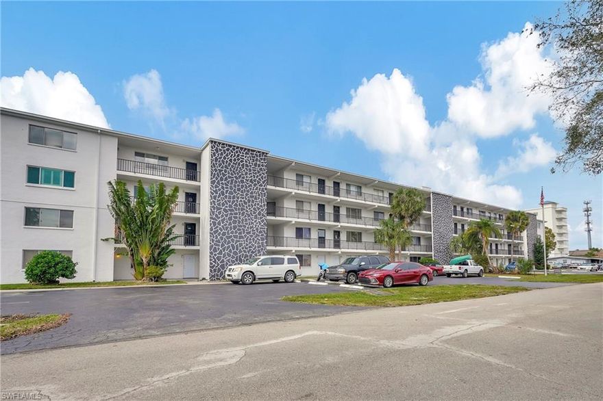 Beautiful and spacious 1 bedroom condo in a GREAT Cape Coral location. Nicely updated with beautiful kitchen and LVT flooring. Bedroom with walk-in closet. Second floor unit. Community pool and assigned parking. Minutes to Cape Coral Parkway, Fort Myers and Del Prado. Tenant in place through 5/31/2026 @ $1,400/month. Buyer to assume lease. 55+ community Buy this unit, CHEAPER than renting!