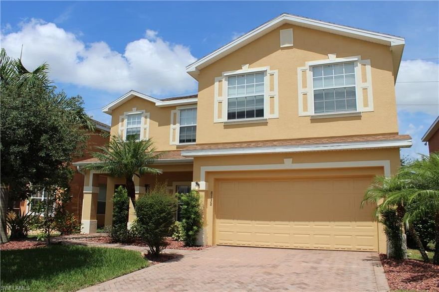 BIG PRICE REDUCTION, all reasonable offers will be considered! Offering almost 3000 square feet under air, this beautiful home has space for everyone!  Boasting  4 bedrooms and 3 full Baths, it features a huge Master Bedroom (plenty of room for a sitting area, office, exercise space, etc…)  w/ 2 walk in closets, a Master Bath suite w/ frameless walk in shower , jetted tub and dual sinks.  3 large Bedrooms and a full bath round out the second floor.  The large family room opens up to the fantastic s/s applianced Kitchen offering ample cabinet and counter space.  3 dining options (formal, casual and breakfast bar) plus a formal living, den and main level full bath make this home perfect for large gatherings.  A spacious 2 car garage offers plenty of room for extra storage.  This home includes many updates and extras, including tile and wood flooring, recent interior and exterior paint, newer windows and much more!  Sherwood at the Crossroads is low fee and conveniently located close to shopping with easy access to I-75, Fort Myers and Lehigh Acres.