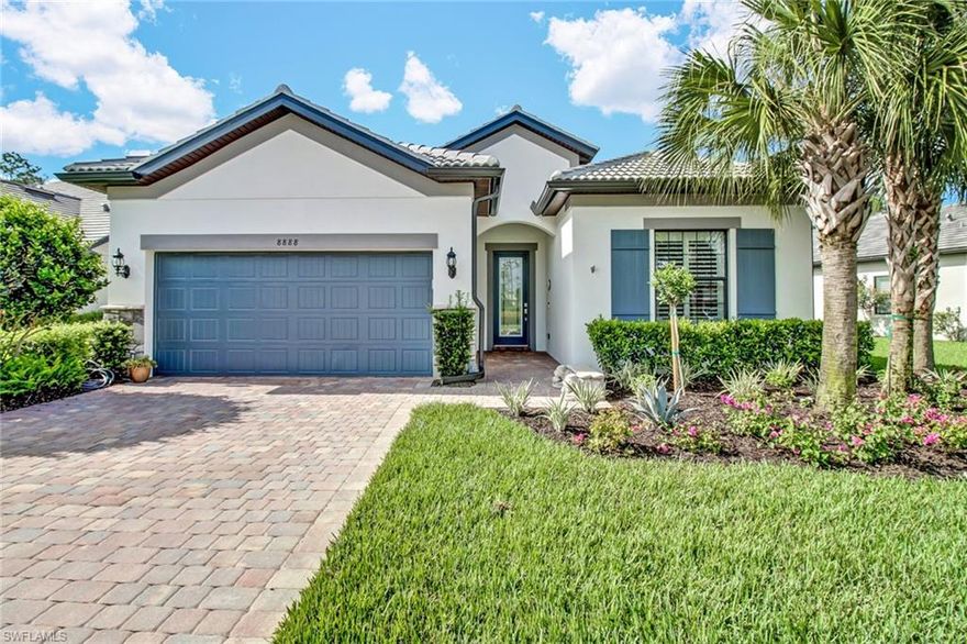 Your beautiful dream home awaits you!  Desirable oversized golf course and landscaped lot!  Popular Summerwood Model is finished as a three bedroom plus den in the new Pulte development of Greyhawk at Golf Club of the Everglades. Great input was given into selecting the right options to enhance and complete this heated salt water pool home. The gourmet kitchen awaits its next chef. Upgraded and stacked cabinets, upgraded stainless appliance package including gas range, a quartz countertop island is broadened (allowing for greater counter depth), pull out shelving, under cabinet lighting and deeper sink complete this room. The great room offers a coffered ceiling with zero-edge sliding doors and overlooks the covered lanai pool area. Focal points in the master bedroom are the tongue and groove wood slatted accent wall and the engineered hardwood floor.  Builder and after market upgrades are too numerous to mention. A features list is uploaded to the listing.  Greyhawk is a very social and friendly community offering a resort lifestyle.  A social membership is required with golf privileges off season. Golf Memberships are available however not mandatory.