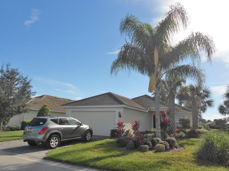 Beautiful "TURNKEY" home with lake views from all major living areas!  Featuring 3 bedrooms and 2 bath with 2 car garage. Lots of upgrades!
Sandoval is Cape Coral's premier gated, Resort-Style Community with lots of Social Activities. Walking/Jogging paths, Dog Parks, Fishing Pier, Playground and Bocce Courts, Tennis, Basketball, Fitness Center, Clubhouse, in addition to an amazing pool w/water slide.