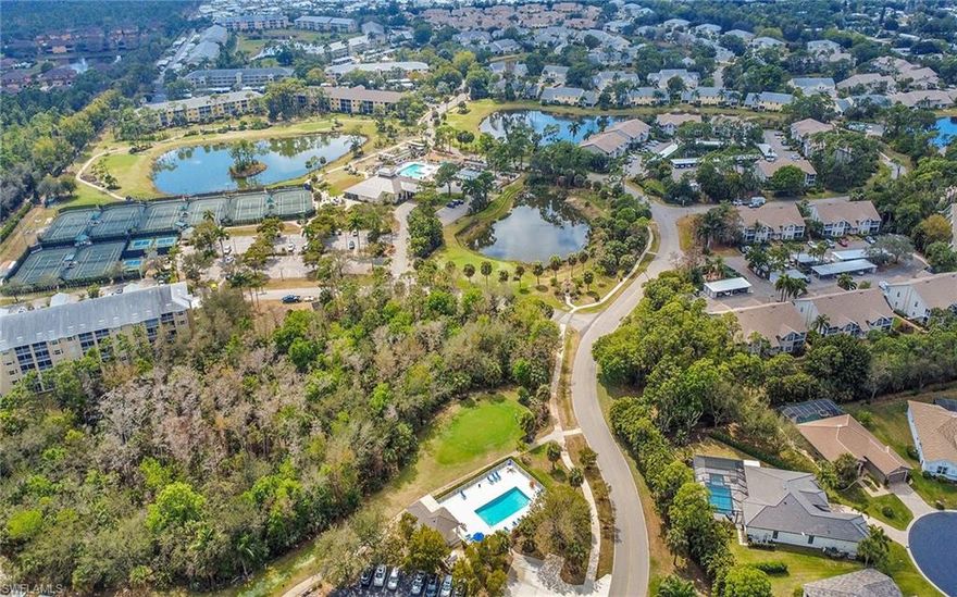 This tastefully furnished Lakeview model, with 2 bedrooms and a den, is being sold turkey. It features a Golf course and Lake view. The kitchen has a built in wine cooler, granite countertops, raised panel cabinets along with stainless steel appliances. The air conditioner was just upgraded in March of 2026. Tile flooring throughout . The spacious lanai is protected with accordion storm shutters. Inside are plantation shutters. Breckenridge is an affordable, friendly and socially active community with bundled golf, 5 pools, 8 Har Tru tennis courts, pickle ball, bocce, shuffleboard and many more clubhouse activities. Estero is in the heart of Southwest Florida only minutes from the airport, beaches, 3 huge shopping malls, restaurants galore, public library and state park. It is only a short drive to Naples or Fort Myers. 5G WiFi is included. Please check out the 3D virtual tour.