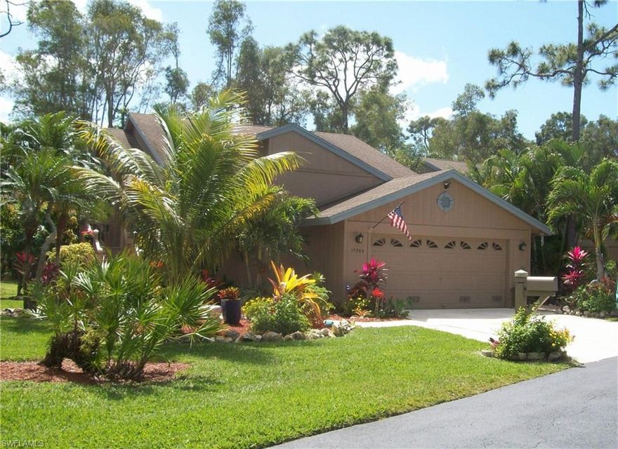 Updated, IMMACULATE Home with landscaping that looks like your own botanical garden.  2 BD + Den/2 BA with a open floor plan, Vaulted ceilings, screened in large lanai with your own private hot tub.  New HVAC 2016, new hot water heater 2018, 3 door refrigerator 2017, new patio pavers 2018.  New stove with slide-in glass top 2018, combo convection/microwave oven.  Exterior of the home painted 2017, new screens in windows 2020. New tile/laminate flooring 2014, Large Master bath renovated 2014.  Bermuda shutters, 3 panel hurricane sliders, which heads out to the large 12x34 screened lanai where you can enjoy all the wildlife SW Florida has to offer.  Island Park Village is like living in a private park.  Island Park Village  offers a Large Community pool, Clubhouse, exercise room, pickleball, tennis, large lake with a gazebo. Property boasts of fruit bearing banana, mango & avocado trees. Close to International airport, shopping, hospitals and so much more.  Easy to show in the afternoons.  Put this on your SHOWING list!