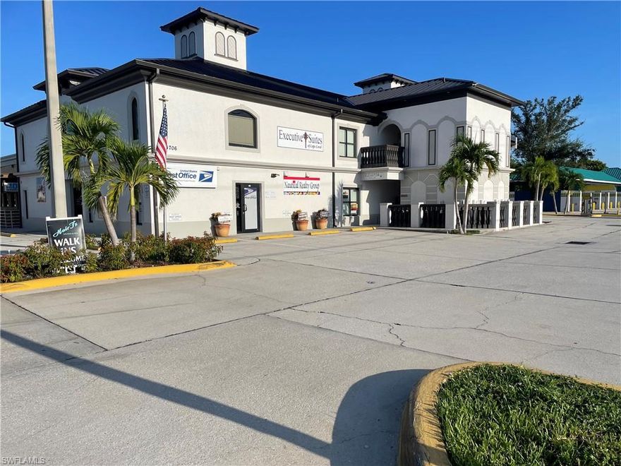 Beautiful Class A Office... Executive Suites of Cape Coral, GREAT WAY TO CONTROL YOUR COST! ..  Single Offices Include: Internet, Conference room time, Mail and Package Service to Your Office, full use of business center, Wi-Fi, Cyber Cafe, Lobby display of Your Company, 24/7 Access. Professional Business -  Also Available Virtual Offices from $129/month, Lots of Parking, Same Building as USPS Post Office SW Cape Coral CPU and FEDEX, Copy/Fax Available, Notary Services, Great Location Near Intersection of Cape Coral Parkway and Chiquita Blvd, Seconds from Cape Harbour Marina/Shops. Lots of Banks, Restaurants.. always available to upgrade from virtual to Private office or larger/Multiple offices. PRICE INCLUDES WATER, ELECTRICTY, CAM, MAINTENCE ! Also Conference Rooms for Rent by Hour, 1/2 Day or Full Day!