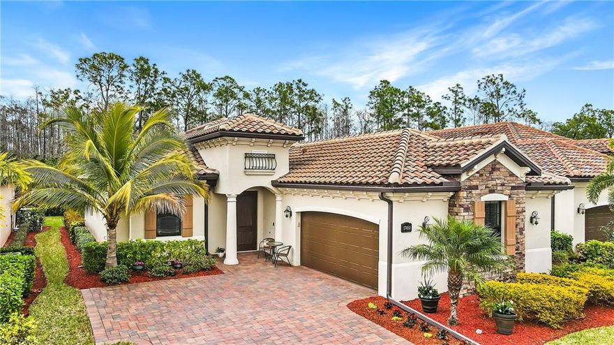 FABULOUS Victoria Model home in the Award-Winning Bonita National Golf & Country Club. This 2 bedroom plus den home features a wide-open floor plan, great for entertaining. Open the living room sliders and spill out onto a huge lanai with a tranquil preserve view, adding tons more living space and an additional half bath. A neutral palette throughout allows the lucky new owner to add their own pop of color and style. SOCIAL MEMBERSHIP included, giving you full access to an amazing resort-style pool w/ lap lanes, cabanas, hot tub, state-of-the-art fitness center w/ aerobics room, robust tennis program and more.  Spoil yourself at Utopia Spa before joining your friends for some fine dining at the club house, boasting a fantastic 2nd floor patio overlooking the large lake. For a more casual meal, the outdoor “Pool Bar” is a fun place to grab a burger and watch your favorite game. Situated between Naples and Ft Myers, this great community is close to beaches, shopping, dining and RSW airport. HURRY! These homes sell quickly!