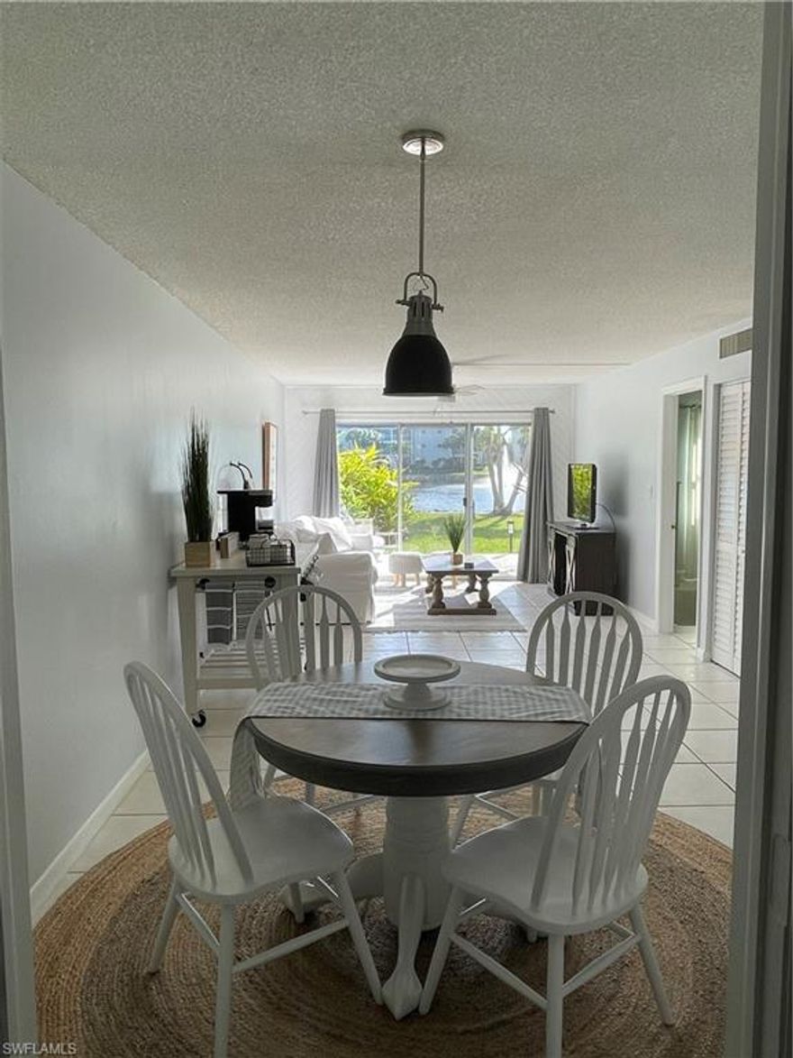 Adorable furnished 2 bedroom 2 bath condo with new Samsung washer and dryer inside the unit .  Amenities include tennis courts, bocce ball.  swimming pool. and jacuzzi, Barbecue area.  Water is included in the maintenance. Relax while drinking your morning cup of coffee in your own little patio area that overlooks the lake.  Conveniently located between the beautiful beaches of Marco Island and Downtown Naples with nearby Planet Fitness, Lowes, and so many great stores and restaurants. Enjoy the Southwest Florida lifestyle.