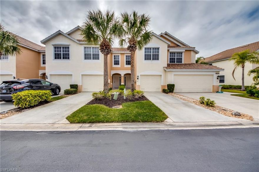 Lake front living at its best! Enjoy the beautiful views from your screened lanai in this 3 bedroom, 2.5 bath townhome in the gated community of Lakewood Village. Located in desired South Ft Myers, this property offers you the best proximity to shopping, dining, beaches and Lakes Park is across the street! New vinyl plank flooring throughout the upstairs. New stainless steel appliances. Large open floor plan with bedrooms and laundry all upstairs. One car garage.
