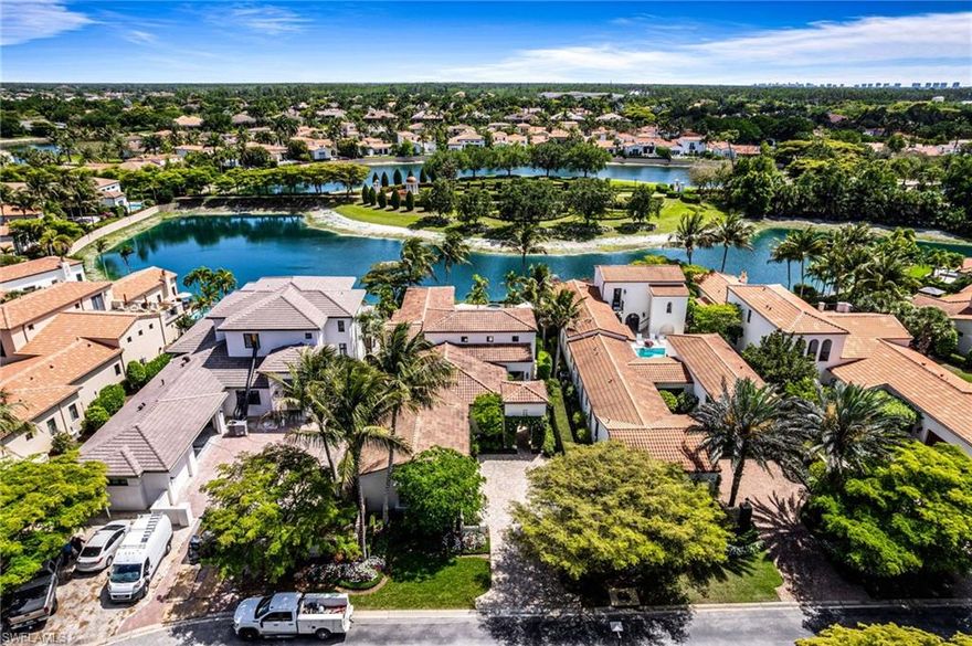 Rarely available, this former London Bay Homes model represents the pinnacle of villa living in one of Naples’ most celebrated gated luxury communities. Ideally positioned on a premium Southern exposure homesite, the home commands sweeping, sun-drenched views over a serene lake and Lucarno’s iconic parterre gardens — a breathtaking tableau enjoyed from virtually every principal living space.

From the moment you arrive, the architecture transports you to the rustic villages of Northern Italy, with cobblestone paving, barrel tile roofing, and ornate stone detailing that set the stage for the exceptional craftsmanship within. Inside, soaring 18-foot ceilings in the great room create a dramatic sense of arrival, while an abundance of natural light and curated sightlines frame the lush garden and water views beyond. Featuring an incredible master suite with oversized custom walk in closet. 

The home was finished to the highest standard, showcasing a bespoke package of custom upgrades — from designer light fixtures and cabinetry, premium stone selections to refined millwork and elevated interior appointments throughout. Interiors were thoughtfully curated by Romanza Interior Design(and refreshed in 2020), ensuring every detail reflects both beauty and livability.  

The seamless indoor-outdoor flow leads to a covered loggia with outdoor kitchen, perfect for alfresco dining beneath the Naples sky. Remote-controlled roll-down screens provide year-round comfort, while the private pool and spa complete this exceptional outdoor retreat. 

Offered within Mediterra Golf & Beach Club — a 1,697-acre gated community featuring two Tom Fazio championship golf courses, Har-Tru tennis, pickleball, bocce, a state-of-the-art fitness center, spa, and an exclusive 10,000-square-foot private Beach Club on the Gulf of Mexico. A new $38M Sports & Lifestyle Center is now under construction, further elevating the Mediterra lifestyle.