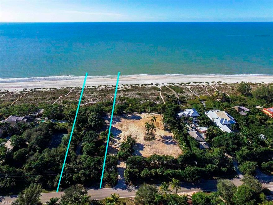 Incredible opportunity to own the very best beach front property in the heart of premier West Gulf Drive on Sanibel . This lot has 104+ ft of beach AND road frontage totaling 314 ft for all 3 lots. West Gulf Drive is considered the most desirable location on Sanibel & Captiva Island. This property is an ideal location for your dream estate & has fantastic depth, which provides incredible privacy from the beach & the road. Each lot enjoys over 1.5 acres of land w/ a coastal control line that extends straight across (instead of at an angle like most beach lots & w/less beach frontal) along the beach side, allowing you to enjoy panoramic, unobstructed views. The property sits on a high ridge, enjoys beautiful views of sand dunes & sunsets, & has an extremely private & WIDE beach area (no erosion issues like others). A rare opportunity to find such a perfect piece of property on a premier beach location. This is an unmatchable vacant land opportunity.