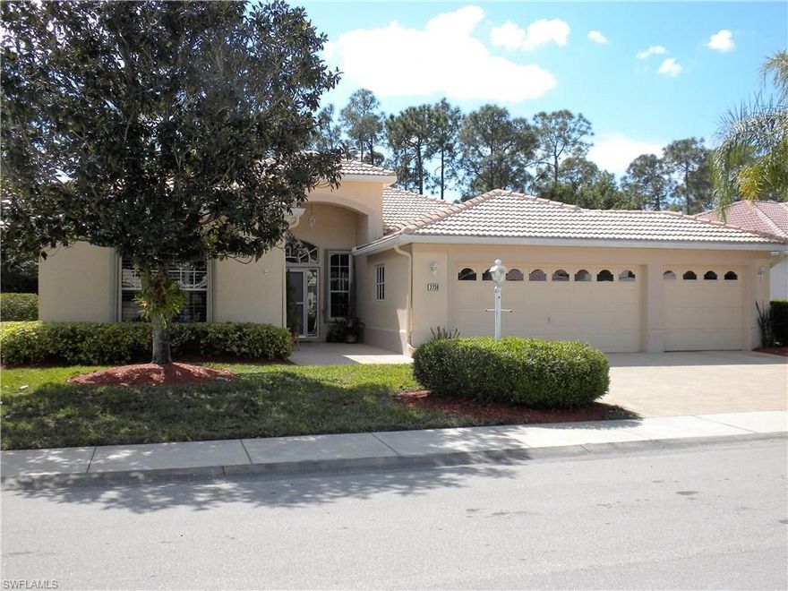 Absolutely stunning modified Osprey model in beautiful Herons Glen.  This open concept three bedroom two and a half bath home is tastefully decorated in warm neutral colors highlighted by tile flooring in the main area.  The kitchen is efficiently designed for entertaining with two island/bar areas, granite counters and recent white ice appliances.  And then there is the lanai and pool area!  The underroof area has superior space for entertaining or lounging and can be shaded using the electric roll down shades which double as storm protection.  The pool and spa are solar heated and family sized, and there is a pool bath right off the deck-no wet feet in the house!  The golf cart garage adds to the ample sized two car garage yielding plenty of storage space.  This beautiful home is available for your inspection today.  Herons Glen is the active community in North Fort Myers and offers a wide range of activities from community events to golf, tennis, pickleball, shuffleboard and bocce.  Come share the enthusiasm and make Herons Glen your new home.