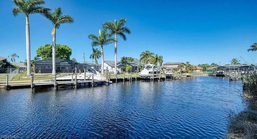 LOCATION - LOCATION!!! DIRECT UNRESTRICTED GULF ACCESS - NO BRIDGES
MINUTES TO OPEN WATER!!! Sea wall installed in 2020, ready to build! A boater's paradise in SW Cape Coral - One of the most beautiful and sought-after areas in Cape Coral. Located on a quiet Cul-De-sac street. Florida lifestyle perfection located in a quiet neighborhood, and just a short drive to the best of dining, entertainment and shopping that the south Cape has. Discover the potential of this prime lot.