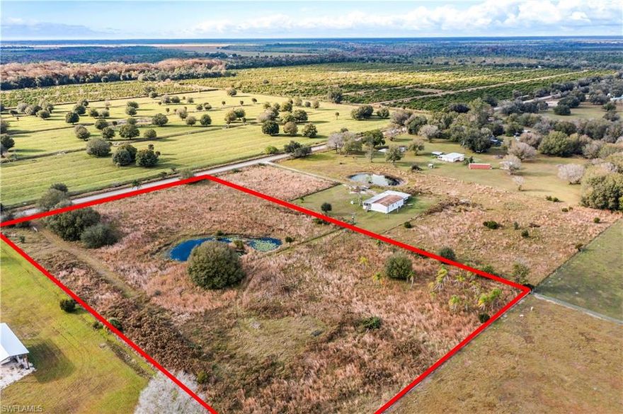 This property is perfect for someone looking to build or for mobile home. 5 acres of beautiful land with a pond and already set up for a home. Property comes with well, septic, electric, house pad, and driveway. Adjacent property, 2362 Silver Lake Rd, is also listed for $300,000.  Adjacent property is 5 acres with mobile home, shed, and pond. The purchase of both properties would provide a buyer with 10 acres, home, two ponds, and a beautiful piece of land in Muse. With its close proximity to Labelle, Muse is the ideal place to live for anyone that wants to live the country life.