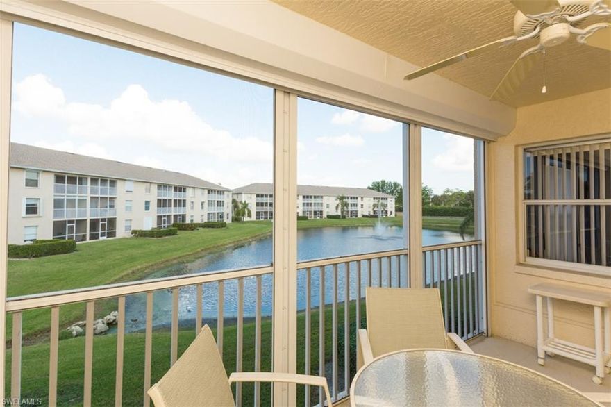 Location, location! This bright and open, lakefront condo features 2 bedrooms and 2 bathrooms in the highly sought after North Naples area, West of I-75. This wonderful condo is the ideal place for a warm, winter retreat, investment property, or a year round residence. Featuring a spacious kitchen with eat-in area and a large dining room/living room combination, this condo has so much to offer. Hurricane shutters including motorized on lanai. Enjoy sipping your morning coffee on your screened lanai overlooking the serene lake or take advantage of the amenities at Victoria Shores which include a heated community pool, tennis courts and BBQ area. Only minutes to the beach, shops, restaurants and "A" rated schools, this FURNISHED 2nd floor condo located close to elevator, is move in ready and waiting for you! Schedule your showing today.