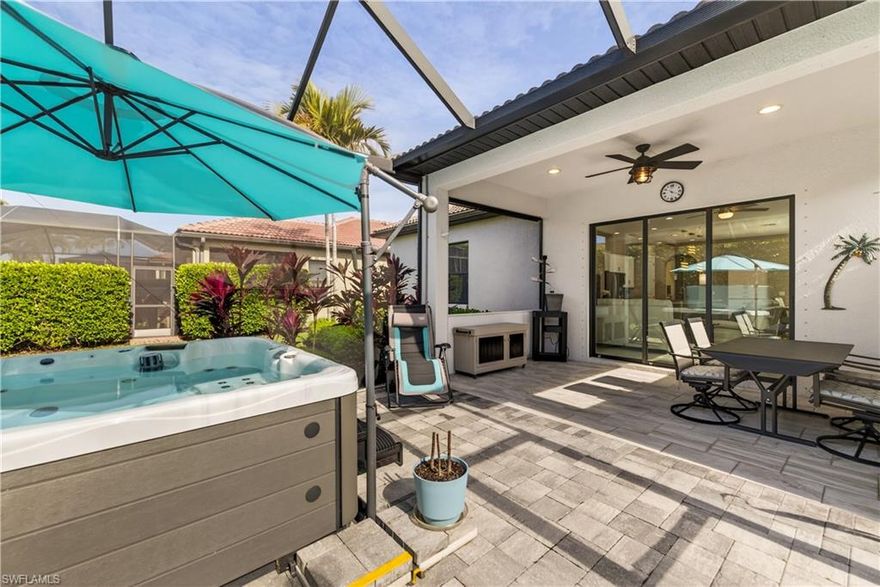 This beautifully maintained WCI-built home is TURNKEY and features a private spa, a transferable flood insurance policy (just $1,100/year), and a rare 3.75% assumable mortgage for qualified buyers.
Step inside to discover an open-concept floor plan with volume ceilings, tile and vinyl flooring throughout—NO carpet—creating a clean, modern feel perfect for both everyday living and entertaining. The kitchen is a standout, offering white shaker cabinets with convenient pull-outs, quartz countertops, stainless steel appliances, and a large island accented by stylish pendant lighting.
The thoughtfully designed split-bedroom layout provides privacy and comfort. The spacious primary suite features dual vanities, a frameless glass walk-in shower, private water closet, and a walk-in closet with a custom barn door.
Enjoy seamless indoor-outdoor living on the extended screened lanai with upgraded no-see-um screen—perfect for relaxing evenings in your spa, surrounded by private tropical landscaping.
The garage is equally impressive, equipped with epoxy floors, overhead storage, a workbench, utility sink, refrigerator, and a portable generator with transfer box for added peace of mind.

Nestled alongside the serene natural beauty of the Rookery Preserve, Artesia offers a peaceful retreat just minutes from downtown Naples and Marco Island. This prime location places you close to world-class dining, shopping, golf, boating, fishing, and the pristine beaches of the Paradise Coast.
Residents enjoy resort-style amenities including a sparkling pool, fitness center, theater, billiards, card room, and a library—along with a full calendar of social activities. The 261-acre, pet-friendly community also features scenic lakeside walking, biking, pickleball, bocce, and a dog park for your furry companions.
With no CDD and low HOA dues that include cable, high-speed internet, and lawn maintenance, Artesia delivers exceptional value in a tranquil yet vibrant setting, just bring your toothbrush.