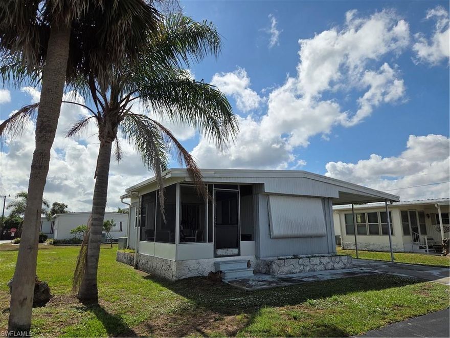 AFFORDABLE LIVING! Check out this Excellent VALUE in LAZY DAYS where you OWN YOUR LAND & enjoy the tropical lifestyle of Florida! This FURNISHED single-wide with a sunny Florida room is Move-In Ready & Priced to Sell! Ideally located on a quiet street near the heated community pool & recreation center. You'll love the Bright & Cheery eat-in kitchen with breakfast bar & laminate floor. Lots of natural light throughout. New carpet in living room and bedrooms; ample storage; awnings for weather protection & energy savings.  Enjoy the good life with a LOW monthly fee of only $185! Own this unit AND your LAND! This cute & cozy home is ready for your final decorating touches! Washer/dryer conveniently located in the shed. Walk to the pool & enjoy a friendly 55+ Community with 2 clubhouses, heated pool, shuffleboard, ponds, parks, mature landscaping, street lights. Low-cost RV & boat storage available on-site! Life is good at Lazy Days! A great place to live year-round or as a 2nd home for warm weather enjoyment!