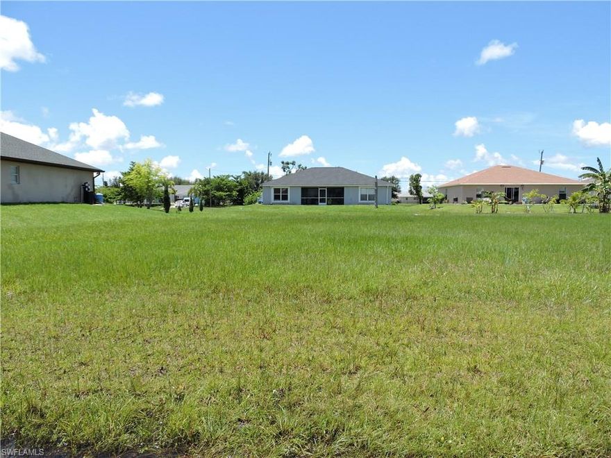 BEST PRICED DOUBLE LOT IN THIS AREA OF CAPE CORAL. Priced to sell fast! This lot is cleared to the grass and is ready to build on. This is a great location with many restaurants within a few minutes as well as a Publix. Less than 10 minutes to parks and boat ramps! Place your offer before it is gone as this one will not be available long!