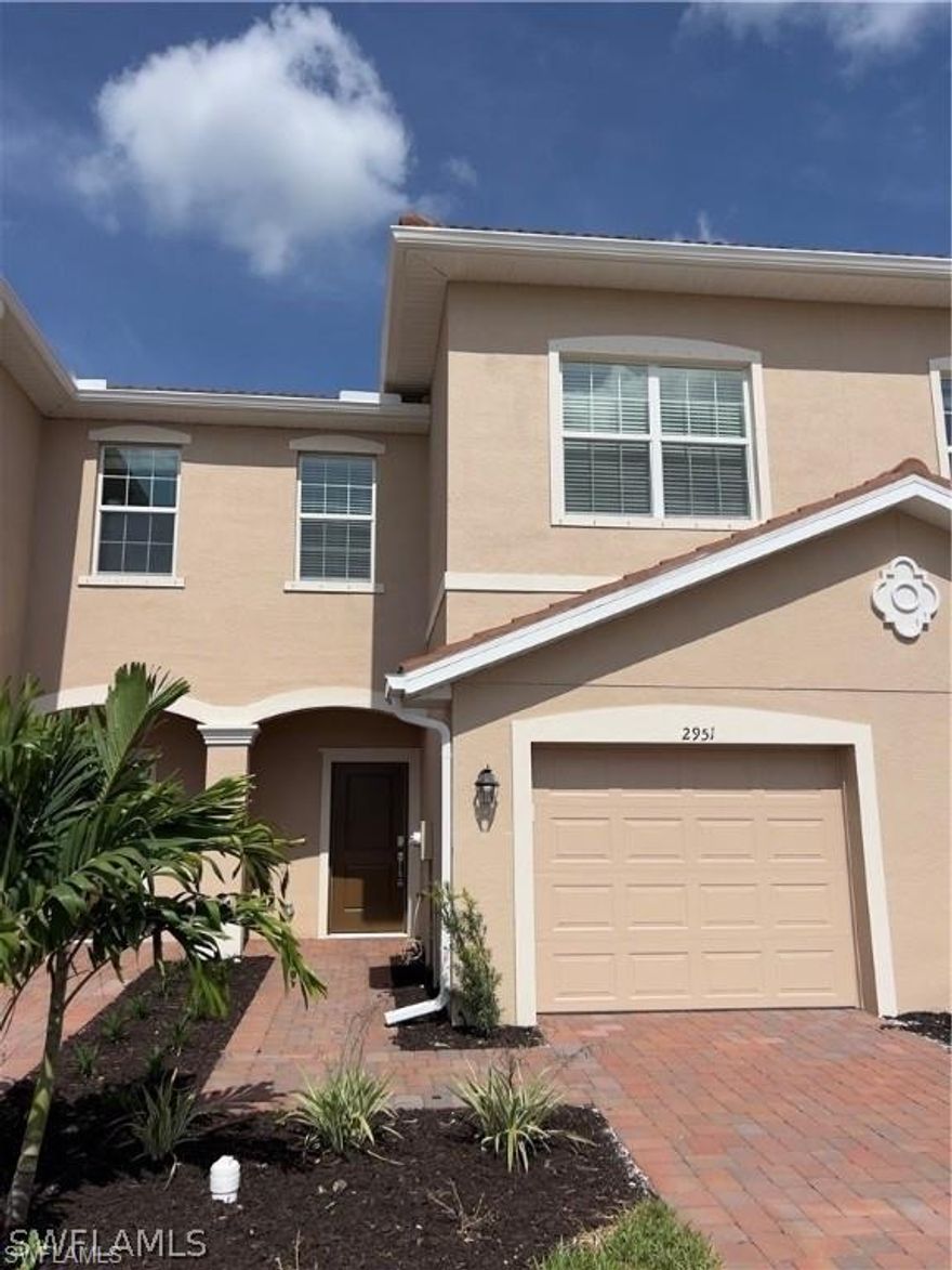 FIRST & SECURITY ONLY! AVAILABLE MAY 1ST! This newly constructed Lennar “Berkley” townhome in Orange Blossom Ranch is ready for immediate annual lease. With 1,879 square feet of living space, it offers 3 bedrooms, 2.5 bathrooms, a screened lanai with a storage closet, and a one-car attached garage.

Downstairs, you’ll find a bright, open layout combining the living and dining areas, along with a convenient half bath for guests. The kitchen is equipped with stainless steel appliances, a walk-in pantry, and additional storage beneath the staircase. Upstairs, the primary suite features two walk-in closets, dual sinks, and a walk-in shower. Two additional bedrooms—one with its own walk-in closet—share a full bathroom with a tub. The second floor also includes a linen closet and a full-size washer and dryer.

Living in Orange Blossom Ranch means access to resort-style amenities such as a clubhouse, fitness center, playground, tennis and basketball courts, bocce ball, volleyball, and two community pools. The home is ideally located close to shopping, dining, and local schools.