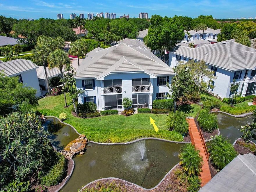 This turnkey furnished first floor Pelican Bay carriage home condo with a single car garage offers a tranquil view of a water fountain sure to begin a relaxing experience for you and your guests. Lifestyle and nearby amenities offered to Pelican Bay residents will make it one you’ll want to call home. Enjoy the three miles of pristine Pelican Bay beach, the boardwalk through Clam Pass, spend an afternoon poolside or play tennis at the Foundation Courts, later watch spectacular sunset views from the three private beachside restaurants and bars for Pelican Bay residents only and prepare for an evening with your friends and family at more nearby restaurants and entertainment venues. The Barrington Club offers amenities including tennis courts, attended fitness center, community pool with spa, all included in the low fees. Minutes from shopping, dining and entertainment at Waterside Shops, Mercato and Olde Naples, and area golf courses and local marinas. You’ll want to see this one first! Ready for quick occupancy.