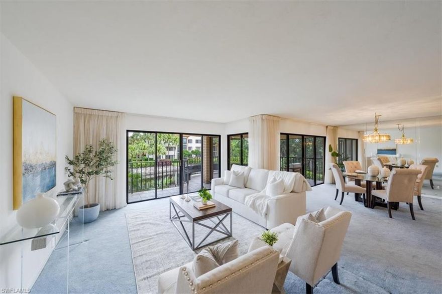 Welcome to your slice of paradise in Pelican Bay! With 2 bedrooms and 2 baths, this meticulously designed unit boasts not only a stunning view from your screened-in lanai but also a panoramic vista from your wrap-around balcony, providing a breathtaking outlook over the tranquil lake feature within Interlachen. Inspired by the architectural genius of Frank Lloyd Wright, the building stands as a testament to timeless design and elegance, offering residents a unique and distinguished living experience. With a NEW ROOF installed in 2024, you can rest assured knowing that this condo embodies both style and structural integrity. Condo is ideally situated within walking distance to your private Pelican Bay beach access. Additionally, residents have easy access to the beach tram, ensuring effortless transportation to and from the beach. Pelican Bay itself is renowned for its unparalleled amenities--3 miles of exclusive beach access complete with two beachfront restaurants, inviting residents to indulge in culinary delights against the backdrop of breathtaking Gulf views. Recreational activities are also offered such as tennis courts, a state-of-the-art fitness center, kayaking, biking, and more, ensuring that there is never a dull moment in this vibrant community. Experience the essence of Pelican Bay living and make this condo your new SWFL sanctuary.