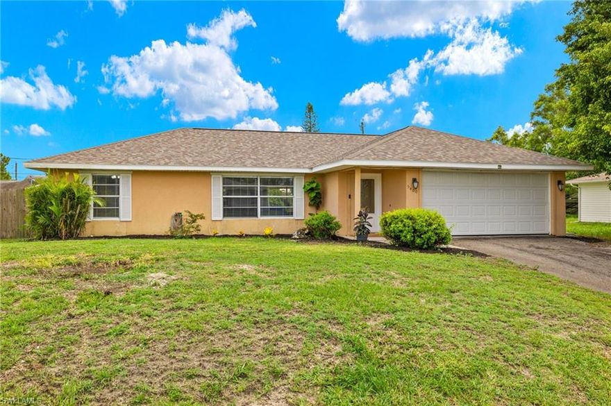 Welcome home! This stunning 3-bedroom, 2-bathroom home with a 2-car garage features stylish interiors, granite countertops, and laminate floors. The new roof was installed in 2024, ensuring peace of mind for years. Nestled in a welcoming neighborhood with no HOA, you'll enjoy the freedom to personalize your space. The spacious open floor plan is perfect for entertaining, and the private backyard retreat is ideal for summer family gatherings. This sought-after neighborhood promises both comfort and convenience. This home is located near Naples and Marco Island beaches, I-75, a new sports complex, supermarkets, shopping centers, restaurants, and the Coastland Mall, this location offers the perfect blend of convenience and relaxation. Don’t miss out on the chance to call this home yours!