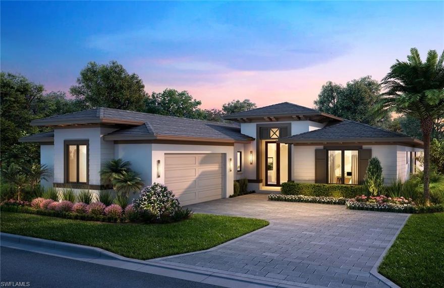 THIS HOME WILL COMMENCE CONSTRUCTION IN JANUARY WITH ANTICIPATED COMPLETION BY DECEMBER 2023! The Devonshire model is a 3 BR/Den/3.5BA home being built by award winning London Bay Homes in the gated North Naples community of Cambridge Park at Orange Blossom. Within this private boutique neighborhood of 17 homes, the Devonshire is situated on a beautiful private homesite with lush landscaping. This nearly 3000 square foot home boasts a grand great room and a fabulous gourmet-inspired kitchen featuring Sub Zero/Wolf appliances, and custom designer Soho wood cabinetry. The open great room plan includes 10' tall sliding glass doors that lead to a lanai equipped with an upscale outdoor kitchen overlooking the picturesque custom pool/spa with a fire feature. The home's master suite features a luxurious bathroom with freestanding soaking tub, walk-in shower, dual vanities and two oversized walk-in closets. Including the two-car oversized garage and outdoor living and dining areas, the Devonshire offers 4258 total square feet. This home is being sold UNFURNISHED. Minutes to the Ritz Carlton resorts, gulf beaches, Mercato, Venetian Village and fantastic restaurants and shopping!