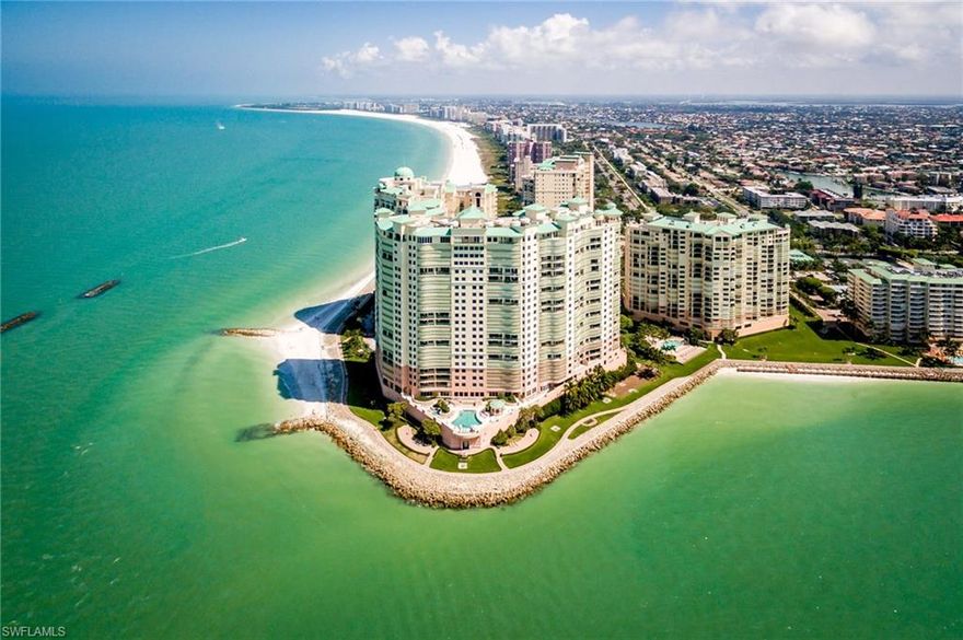 Enjoy spectacular views of Gulf, Caxambas Pass and Island views from this one of a kind Grand Penthouse residence! Multiple balconies, over 3000sq ft,provide  privacy as well as a magnificent entertainment venue featuring dual gazebos, outdoor grill,kitchen and wetbar.Seperate,private Master wing offers his and her baths,spa tub,spaciious walk-in shower,sauna,fitness room and den.Dual laundry rooms.Gourmet kitchen  features custom cabinetry,granite counters,upscale appliances,plus separate butlers pantry ,ideal for entertaining.Bedrooms are designer furnished.Main living area are "designer ready"theatre room/den is easily  reconverted to 5th bdrm.Belize complex has 24 hour concierge and secure lobby entry. Residence  features  enclosed garage space for 2 cars plus private elevator  entry.Enjoy all the amenities  of 
the Prestigeous Cape Marco  gated, beachfront community. Private  gated beach access.WI../phone included in maintenance fee.