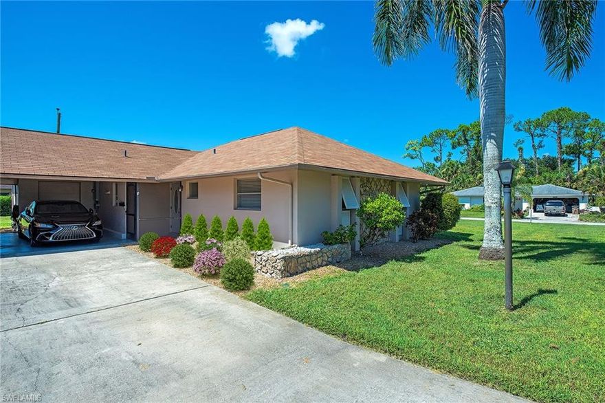 55+ COMMUNITY! Experience the gold standard of Golfwood in this masterfully reimagined villa where over $100,000 has been invested to create a truly one-of-a-kind residence. This home stands apart as one of the largest in the community, featuring a professionally converted lanai with solid walls and high-impact hurricane glass that has transformed the home into a sprawling 1,400+ square foot masterpiece. While standard villas feel cramped, this expanded layout offers a massive sun-drenched main living area, allowing the original living room to serve as a grand dining hall, a sophisticated home office, or an elegant transition space. Unlike non-restricted neighborhoods, this exclusive 55-plus community guarantees the quiet tranquility you have earned—free from busy streets and neighborhood disruptions. The chef-inspired kitchen features soft-close master crafted cabinetry, premium granite and stainless steel appliance. Both bathrooms have been fully reconstructed with designer finishes. Peace of mind is built-in with a newer roof, updated high-efficiency AC, updated water heater, all-new switches and outlets, all new fans, fresh attic insulation, and all-new porcelain tile throughout. Please note that areas have been virtually envisioned to showcase the grand scale and versatile decor options of this unique home. Located just two blocks from a brand-new grocery store and minutes from JetBlue Park and RSW Airport, Golfwood offers ultra-low HOA fees with no city or CDD taxes. Why settle for a dated project when you can own the largest, most upgraded residence in the community? This isn’t just a home; it’s an upgrade. Don’t miss your chance to be the one holding the keys!