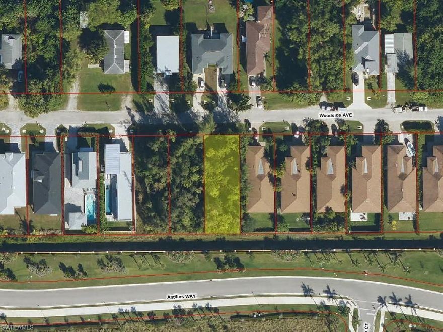 Great opportunity in the growing Bayshore redevelopment area of Naples. This vacant residential lot on Woodside Ave is ideally located within the Bayshore Gateway Triangle, an area experiencing ongoing revitalization with new residential and mixed-use development nearby.
This property is one of two adjacent lots available from the same owner. Both parcels are designated as wetlands. Convenient location just minutes to downtown Naples, Naples Botanical Garden, and the emerging Bayshore arts and dining district.
Buyer to perform all due diligence regarding land use, permitting, and environmental requirements.