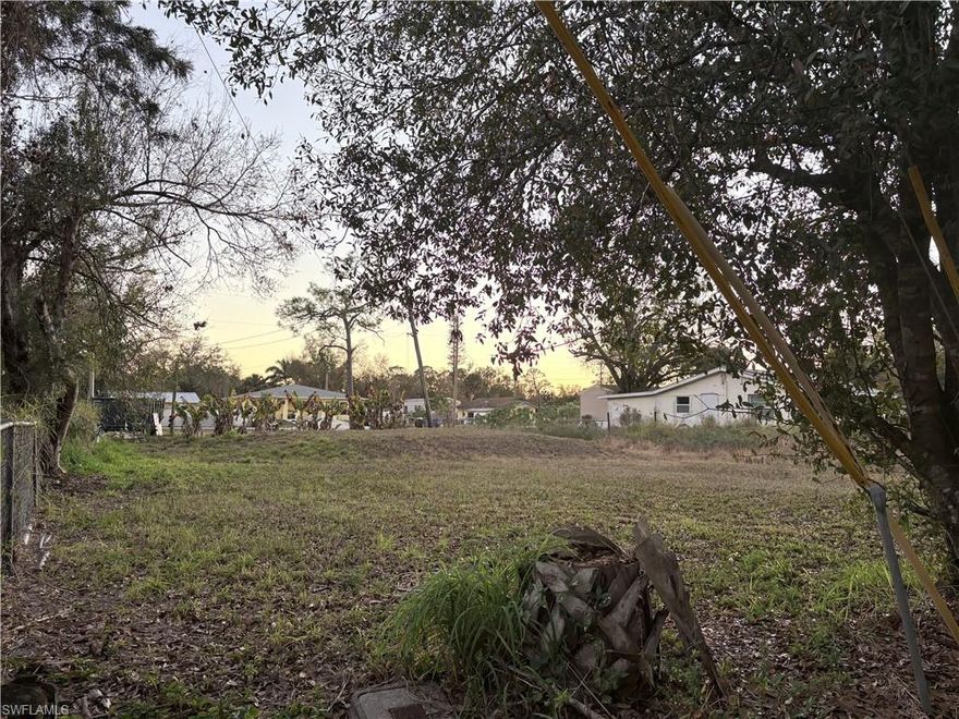 Great lot suitable for a regular masonry house or a mobile home. Excellent location close to shopping centers and very convenient to North Fort Myers. City water is already available on the street, which is a great added benefit.