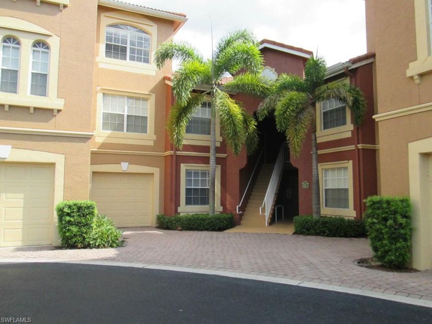 DON'T MISS OUT ON THIS ONE! RARELY AVALIABLE, 1st  FLOOR CONDO IN GARDENS AT BEACHWALK COMES WITH AN ATTACHED GARAGE!  This 1st Floor unit in South Fort Myers has Magnificent Views of the Lake and Lush Gardens. Gardens at Beachwalk is conveniently located  to Fort Myers Beach and Sanibel Beaches, schools, hospitals, shopping and so much more. This well cared for condo includes, 1 Bedroom, 1 Bath, Brand new Range/Oven, Spacious Walk In Closet, Laundry Room in Unit.  This Mediterranean inspired gated community offers extensive amenities which include; lagoon style pool, hot tub, sun lounges and sitting area, State of the Art fitness center, billiards and game room, clubhouse for hosting private parties. Make your appointment to see this one today! See the attached builders brochure for the floor plan of this condo.