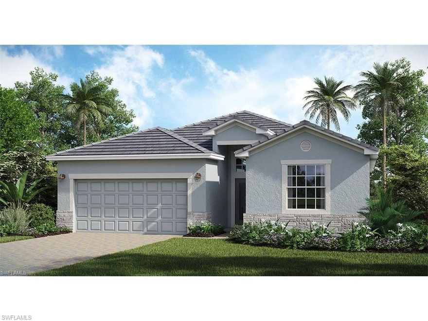 Create your own energy and enjoy the good life in Lennar’s first community featuring Solar power in SWFL! The Trevi features 2,032 square feet of versatile living space and a brand new state of the art solar system, 4 bedrooms in a desirable split plan, 3 baths include a luxurious master tub and shower, dining room with adjoining great room ideal for socializing, spacious den invites house guests and media lovers alike. The lanai is for enjoying the laid back Florida lifestyle, the screened porch adds another playful addition with the opportunity to add a pool! Mirada has an amazing location minutes away from both Fort Myers and Sanibel beaches, shopping and entertainment. This home is upgraded with white cabinet, upgraded plank tile flooring, complete pool package, extended lanai, scenic preserve view.