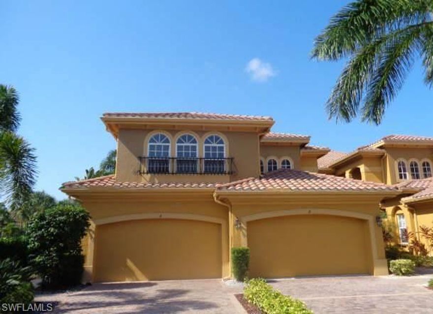 This upstairs corner & lakefront unit boasts a beautiful open floor plan, 3 large bedrooms plus a den, 2 bathrooms, large media/bonus room, 2 car garage, 2802 sq ft under air, screened lanai w/ electric shutters, southern exposure, & located in the prestigious & gated community of Triana at The Renaissance. 18” tile on the diagonal flooring in the living area, crown molding & tray ceilings throughout, rod-iron stairway railing, luxurious chandelier in foyer & custom mirrors in the dining & master bedrooms. The kitchen is fit for a chef featuring upgraded cabinets, stainless steel appliances & granite counters throughout. The master bathroom has dual sinks, separate tub & shower. This is an Auction. This property is bank owned. It is sold in “as-is” condition without repairs or warranty. Buyer is responsible for verifying all information contained in this listing.