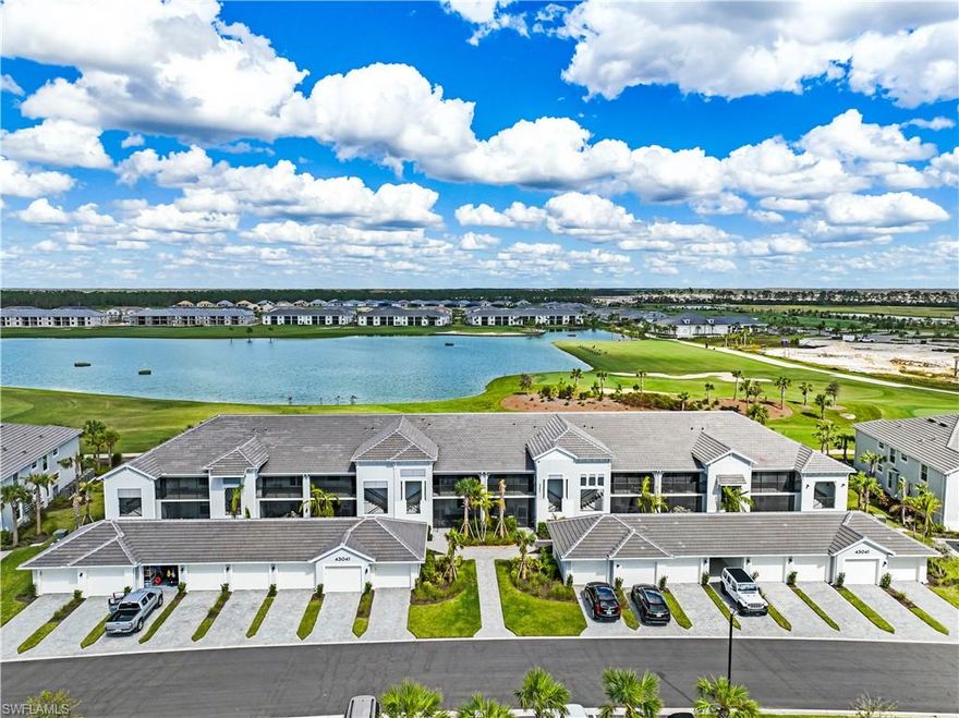 Step into the vibrant pulse of Babcock National within Babcock Ranch, & claim this delightful 2-bedroom, 2-full bath + Den condominium as your own! Nestled in a premier bundled community this home radiates comfort & style. The flex space offers versatility as a den, office, or 3rd bedroom.  Revel in the charm of large ceramic tile flooring on the diagonal, & those marvelous sliders opening up to the serene lanai. Natural light streams in as you soak in breathtaking views of the golf course & the tranquil lake beyond. Retreat to the primary bedroom, boasting an ample walk-in closet & an en-suite offering double vanities & a spacious walk-in shower. The kitchen is a culinary dream with its white shaker cabinets, central island w/seating, custom backsplash, granite counters, & stainless appliances. Indulge in the exclusive amenities from the resort-style pool & tiki bar to tennis courts, bocce ball, pickleball, fitness center, spa, & formal dining room. And let's not forget the 18-hole, Gordon Lewis designed golf course for the avid golfer in you! Don't just wait, invest in your future now and seize the quintessential Southwest Florida lifestyle waiting for you here!