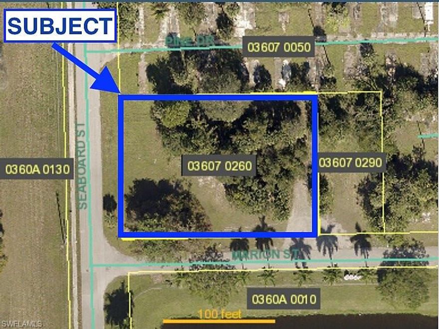 0.54 acres of commercial land offered for sale at 3103 Marion St, Fort Myers, FL 33916.Over 50 permitted uses as part of the CI (Commercial Intensive) zoning as well as over 10 conditional uses - see attached list. Terrific location surrounded by tremendous growth off of Palm Beach Blvd, minutes from the I-75. Corner lot (Marion St and Seaboard St) with great access and visibility. Down the street from US 41 and the Edison Bridge. AADT of 18,000 on Palm Beach Blvd.