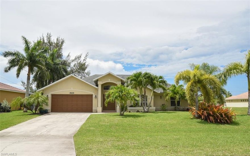 Beautifully remodeled home in SW Cape Coral with 3 bedrooms and 2 bathrooms. Large lanai and pool ideal for entertaining friends and family. One of the nicest backyards in this area that gives the impression of being on a resort on a never ending vacation. The kitchen has a modern open floor plan with stainless steel appliances and granite countertops.