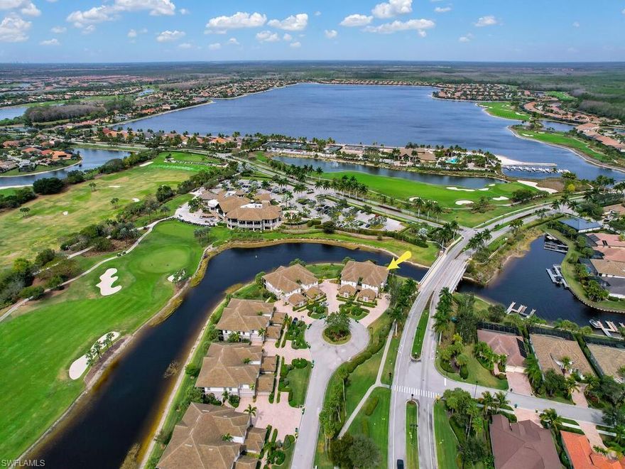 Condo w/ VERY private setting that is ideal for seasonal SWFL living! Enjoy the most beautiful sunsets from this gorgeous home overlooking The Quarry golf course and a beautiful lake. Fantastic second floor condo that features a great room & split bedroom layout, volume & tray ceilings, formal dining room, kitchen w/ breakfast bar & breakfast nook, large laundry room w/ cabinets & sink, den/home office w/ French door entry, plantation shutters throughout, long screened lanai, and a side facing 2-car garage. Gently lived in & meticulously maintained home that is situated on a quiet cul-de-sac in one of the most desired golf communities in Naples. The Quarry is an amenity rich community that has tennis, pickleball & bocce courts, restaurant, fitness center, tiki bar, lakes, water sports & fishing, and an 18 hole Hurdzan Frye golf course.