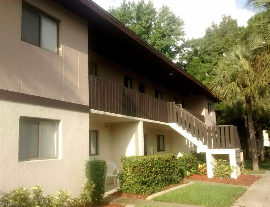 Perfect two bedroom, one bath condo with *BRAND NEW* carpet and paint. Appliances stay, including stackable washer and dryer. Nice sized bathroom with tub/shower combo and lots of counter or vanity space. Kitchen is bright and gets indirect sunlight all day. The balcony overlooks the pool and a quiet, courtyard-style green space. Country Pines Community offers security with gated access and two heated pools for year round enjoyment. Great location in North Fort Myers, centrally located for quick access to Cape Coral and Ft. Myers. Near shopping and restaurants and quick access to I 75. Please note: rental restrictions apply as follows: Minimum of 60 days; maximum of 6 months per year.