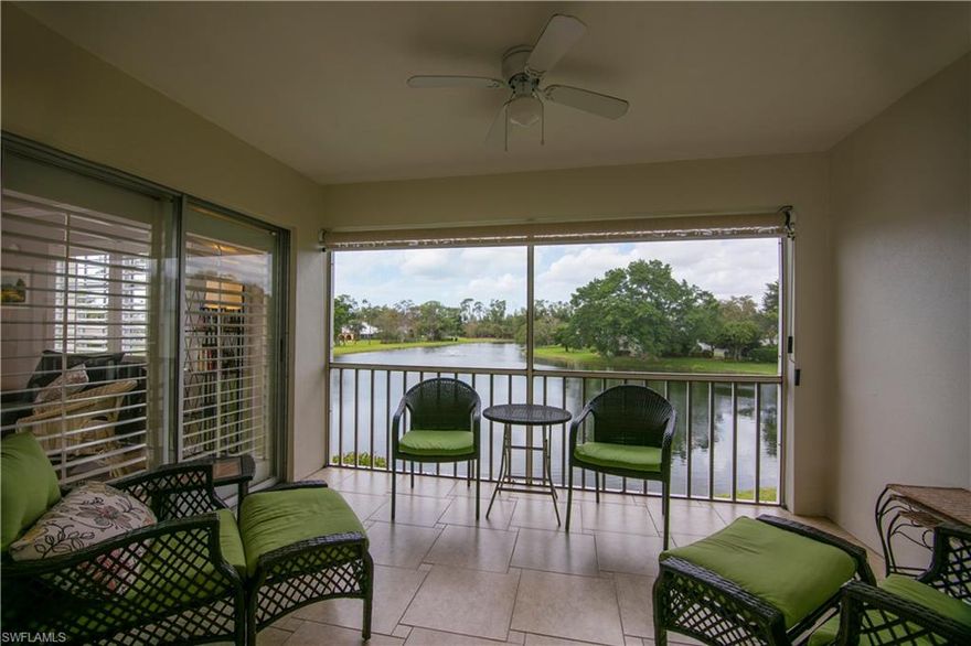 Newly remodeled Turnkey 2 bedroom and 2 bath condo in Naples Bath and Tennis community. This nicely decorated home has upgrades in the bathrooms, kitchen, and is tiled throughout.  Make dinner in this large kitchen with granite counter tops and stainless-steel appliances.  Enjoy this amazing lake view off the large private lanai.

New AC installed in September 2020 and new water heater in April 2022

Located in the center of North Naples, this condo is walking distance to shopping and dining and under 3 miles to the beach. Naples Bath and Tennis is a beautiful community with a quiet and relaxing environment with lakes and tranquil landscaping.

This home has a seasonal tenant until March 31, 2026. Great for investors!