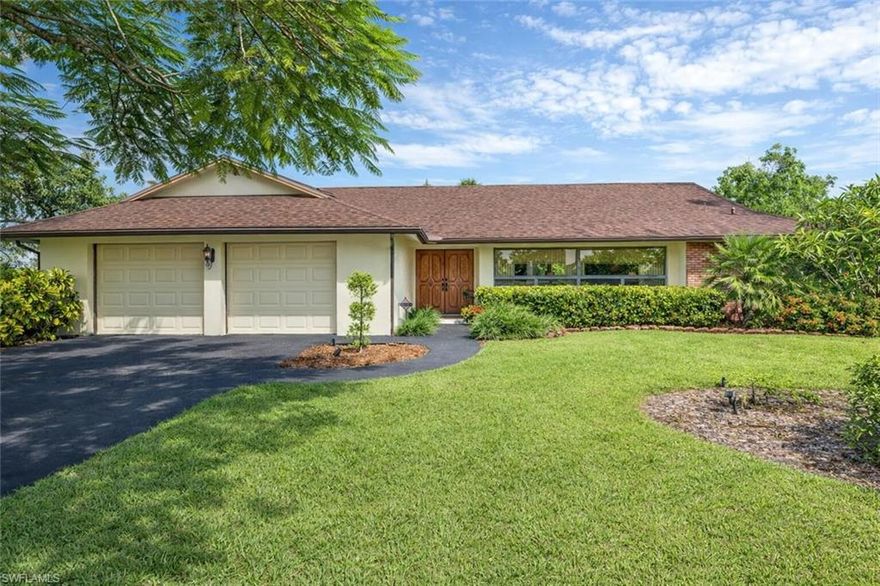 Discover the epitome of Southwest Florida living in this stunning 3 bedroom, 2 bath, 2 car garage CBS home situated on a sprawling .6-acre lot in South Fort Myers. With breathtaking views of the 13th hole at Cypress Lake Country Club, this property features both spacious living and serene surroundings.  Golf memberships are available but not required - no monthly HOA fees!

This well-manicured lot features palm and fruit trees, adding to the tropical ambiance of the property. Conveniently located just moments away from the pristine shores of Fort Myers Beach and the enchanting allure of Sanibel Island.

Upon entering the home, you'll be greeted by an inviting atmosphere highlighted by a wood-burning fireplace in the family room. Kitchen features granite countertops and stainless steel appliances.  The split bedroom floor plan ensures privacy and comfort. Recently renovated master bathroom featuring a large shower.