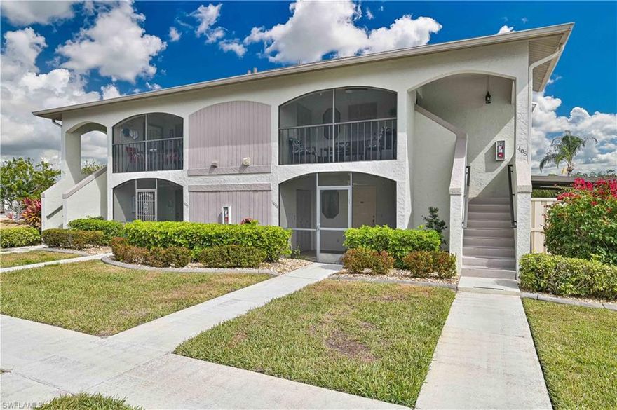 Nestled in the well-maintained Brookshire community, this freshly painted first-floor corner condo offers comfort, convenience, and an ideal location. Featuring 2 bedrooms and 2 bathrooms, the home is an amazing location close to SWFL Beaches, RSW Airport, and Spring Training. Nestled behind the Whole foods plaza its walking distance to shops, dining, and the 6 Mile Cypress Slough Preserve, making it easy to enjoy the Southwest Florida lifestyle.  
Enjoy year-round outdoor living with both a screened front entry and screened lanai. The spacious primary suite features an oversized walk-in closet and private bath, while the open living and dining areas provide a functional layout for everyday living or entertaining. A second bedroom and full guest bath offer flexibility for guests or a home office. Laundry is conveniently located off the front lanai, and a newer A/C adds peace of mind. Covered carport parking included. 
Brookshire residents enjoy resort-style amenities including two pools, tennis and pickleball courts, bocce, shuffleboard, racquetball, a renovated clubhouse, fitness center, and an active social calendar. Clean, move-in ready, and low maintenance—this condo is ideal for full-time or seasonal living. Schedule your showing today.