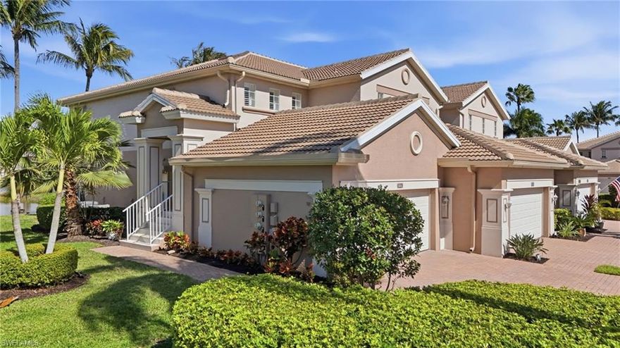 Welcome to effortless Florida living at its finest. Nestled within the sought-after, gated community of Reflection Lakes, this stunning turnkey 2nd-floor, 3-bedroom, 2-bath condo is a rare find — thoughtfully updated, beautifully curated, and move-in ready. From the moment you step inside, the attention to detail is undeniable. Gorgeous hardwood floors grace the entry staircase and the bedrooms, while sleek tile flows throughout the main living areas — not a square inch of carpet in sight. The designer kitchen is the heart of the home, featuring rich quartz countertops, a tasteful tile backsplash, and gleaming stainless steel appliances. A built-in dining nook — big enough to seat six or more — makes everyday meals and entertaining equally effortless. Perfect for entertaining, the kitchen overlooks the main living area—a bright, open space featuring beautiful lake views and an abundance of natural light. A spacious second living area offers incredible flexibility — currently used as a stylish office and library, it could easily become a media room, playroom, or the flex space you have dreamed of. Step out to your private lanai and take in serene, unobstructed lake views — the perfect backdrop for your morning coffee or evening wind-down.The oversized 2-car garage is just as impressive, complete with a professionally coated floor, pull-down attic access, and ample storage. Enjoy total peace of mind with recent upgrades, including a new tile roof installed in 2025. This home is fully protected with convenient electric hurricane shutters on the lanai and easy-to-use accordion shutters on all other windows. Every detail has been considered! Beyond your front door, the lifestyle at Reflection Lakes is second to none. The main clubhouse is a hub of activity, offering a packed calendar of social events, a resort-style pool, tennis, pickleball, bocce, billiards, and a large fitness center. Within the condo neighborhood, you have easy access to a second pool, another fitness center, and a quiet library. It’s the perfect blend of vibrant community and private retreat in a location that truly can't be beat. Homes like this don't last — schedule your private showing today.