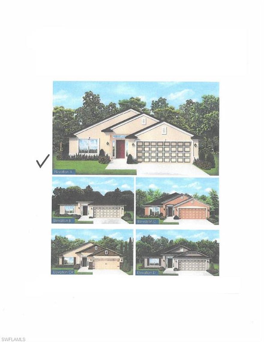 Brand New Construction | 1,820 SF | Modern Luxury & Efficiency
Welcome to your pristine sanctuary! This newly constructed 1,820 SF masterpiece perfectly blends modern aesthetics with functional design. Offering 3 spacious bedrooms, 2 bathrooms, and a dedicated den, this home provides the versatility needed for a home office, hobby room, or guest space.
Interior Highlights:
Designer Finishes: Enjoy the seamless look and easy maintenance of porcelain tile flooring throughout the entire home—no carpet here!
Chef’s Kitchen: The heart of the home features sleek granite countertops, high-end stainless steel appliances, and contemporary cabinetry.
Elegant Transitions: Sophisticated French doors lead into the den, adding a touch of architectural character to the living space.
Spa-Like Baths: Both bathrooms boast matching granite surfaces and premium fixtures for a cohesive, luxury feel.
Exterior & Efficiency:
Curb Appeal: The property features a fresh sod package, giving you an instant, lush green landscape.
Smart Maintenance: Stay green year-round with the integrated digital sprinkler system, designed for carefree lawn care and water efficiency.
Peace of Mind: Enjoy the benefits of new construction, including the latest building codes, impact-resistant features, and energy-efficient systems.
Located in a growing area of Cape Coral, this home is move-in ready and waiting for you to make it your own. Don't wait for a build time—start living the Florida lifestyle today!