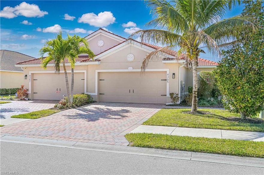 Welcome to this beautifully upgraded 2-bedroom plus den villa located in the highly sought-after Lindsford community. Thoughtfully designed and meticulously maintained, this home offers the perfect blend of comfort, style, and functionality. Inside, you’ll find tile flooring throughout the main living and wet areas, complemented by luxury vinyl flooring in both bedrooms. The open-concept kitchen is a standout, featuring upgraded stainless steel appliances including a double oven and French door refrigerator—ideal for cooking and entertaining. The laundry room is equipped with an LG washer and dryer, a convenient laundry sink, and added functionality for everyday living. Enjoy Florida living year-round from the screened-in lanai, overlooking the fully fenced yard with upgraded landscaping that provides both privacy and a serene outdoor setting. Additional upgrades include whole-house gutters and a well-appointed garage featuring epoxy flooring, insulated garage doors, and built-in storage racks for maximum organization. Not in a Flood zone! Lindsford offers an exceptional lifestyle with resort-style amenities, including a beautiful community pool and clubhouse, basketball and tennis courts, and direct access to the John Yarbrough Linear Park bike and jog path. Conveniently located near shopping, dining, major roadways, and Southwest Florida International Airport, this move-in-ready villa is an outstanding opportunity to enjoy low-maintenance living in one of Fort Myers’ most desirable communities. Schedule your showing today!