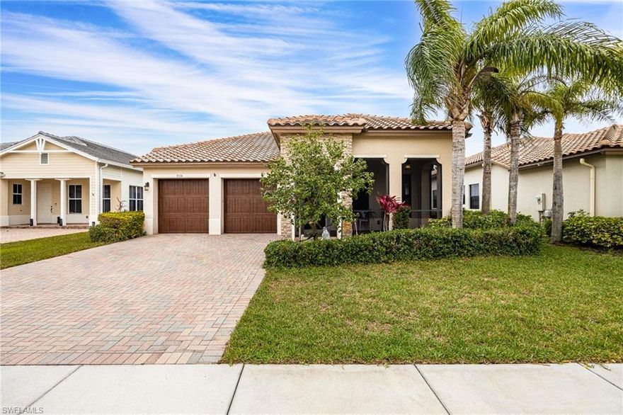 Enjoy stunning Florida sunsets over expansive lake views from this beautifully appointed coastal-style home in the desirable community of Maple Ridge at Ave Maria. This residence features an enclosed entryway, a screened lanai, and gorgeous tile flooring throughout the main living areas and plank floors in bedrooms. NEW AC and upgraded level-4 kitchen showcases a custom mosaic backsplash, granite countertops, and premium hardware. Additional enhancements include custom wooden blinds, crown molding, mirror molding, and upgraded lighting and ceiling fans. The spacious owner’s suite offers a large walk-in closet and a spa-inspired bathroom with a soaking tub, separate oversized shower, and dual vanities. The fully fenced backyard is surrounded by mature tropical landscaping, creating a private outdoor retreat. Located within Ave Maria, residents enjoy access to a waterpark, athletic fields, dining, shopping, and close proximity to the Gulf’s sandy beaches. Maple Ridge offers exceptional amenities including a clubhouse, resort-style pool, pickleball courts, fitness center, and event spaces. This home delivers the perfect blend of luxury, comfort, and waterfront living in Naples.